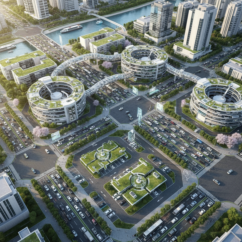 Smart City Parking Illustration